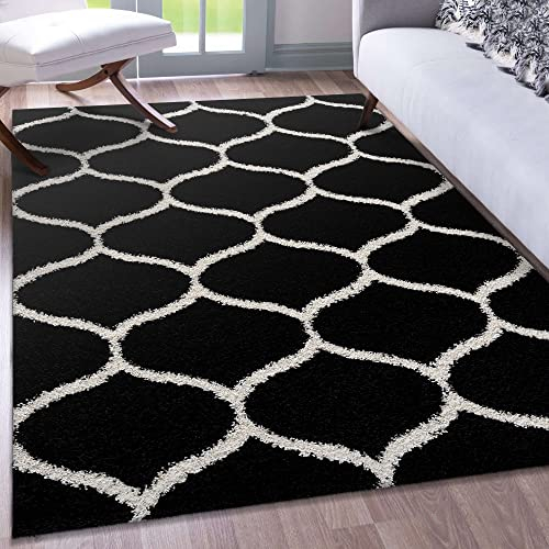 Impression Teppich Weicher Flächenteppich, Luxus Muster Teppich, Hochwertiger Schlafzimmerteppich, Wohnzimmerteppich, Küche - Schwarz, Größe:200x290 cm