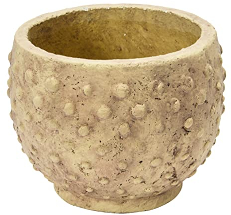 Creative Co-op Pot de Fleurs, 52% Sable, 48% Ciment, Beige, 22,9 cm (L) x 22,9 cm (l) x 17,8 cm (H)