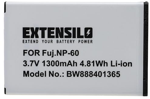 EXTENSILO Battery Compatible with Toshiba Camileo Pro HD, Pro HD PA4065K, S10 PX1506K, S10 Camera (1300 mAh, 3.7 V, Li-Ion)