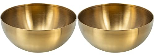 Vaguelly 2pièces Bol à Salade Acier Bol De Cuisine Pratique Et Pour Fruits Et Légumes Pour Repas Et Desserts Accessoire De Table Élégant Acier
