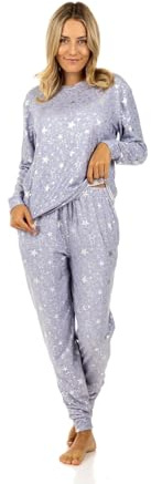 TURTLE Women's Pyjama Set –Dusky Blue Ladies Pyjamas Full Sleeve – Polyester Nightwear for Women – Comfortable Ladies Nightwear Set(XS = UK 4-6)