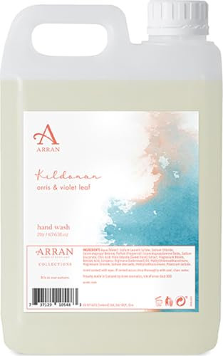 Arran Kildonan Luxury Hand Wash Refill (2 Litre) Liquid Soap with Sweet Violet and Cedarwood for Soft, Hydrated Skin and Gentle Cleansing