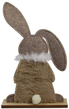 CHICCIE Hase mit Schlappohren Aufsteller Filz Braun 6x25x41cm - Osterdekoration