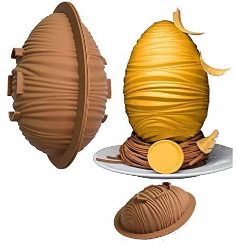 2Pcs Pascua Huevos de Pascua Moldes de Silicona 6 Niños de Huevos de Forma Moldes de Silicona 3D Grandes Antiadherentes Huevo de Pascua Moldes de Chocolate Herramientas para hornear (Tipo-5)