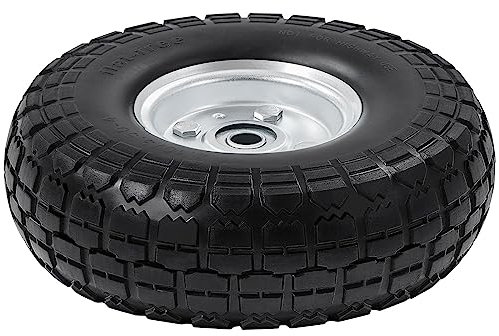 Abician Roues de Brouette Roues Increvables avec Pneus Pleins Pour Diable Chariot de Jardin Jante Diamètre 255 mm Noir 1pc