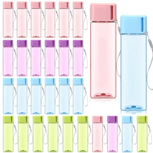 Mifoci 30 Stück Wasserflaschen, Kunststoff, Sportwasserflaschen für Kinder und Erwachsene, wiederverwendbar, auslaufsicher, tragbar, groß, für Schule, Klassenzimmer, Reisen, Camping, Fitness, Büro,