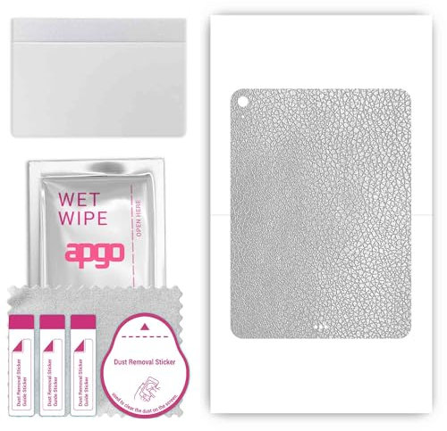 apgo Rückseite Schutzfolie, Skin, kompatibel mit Apple iPad Air 2022, Hinten Displayschutzfolie aus Vinylfolie, Kratzfest, einfache Montage - Silbernes Leder