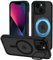 XTCASE Hülle für iPhone 13 / iPhone 14 Magnetisch kompatibel mit Magsafe, Matt Transluzente Handyhülle für iPhone 13 / iPhone 14 integrierter Versteck Metall Ständer - Schwarz