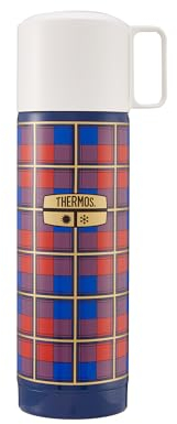 THERMOS REVIVAL BEVERAGE BOTTLE 0,50 l, retro blu, thermos in acciaio inox, thermos rosso con bicchiere, 18 h caldo/24 h freddo, lavabile in lavastoviglie, assolutamente ermetico, senza BPA