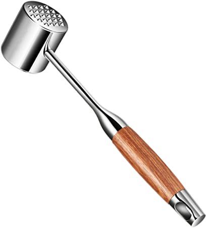 ABOOFAN Beef Hammer Kitchen Steak Hammer Meat Tenderizer Mallet Non-Slip Wooden Handle Grill Accessories
