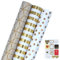 3 Rollen Geschenkpapier, 43 cm * 3 m lange Geburtstags-Geschenkpapierrolle mit weißen Punkten bedruckt, perfekt für Geburtstag, Weihnachten, Hochzeit, Babyparty, Party, Festgeschenkdekoration