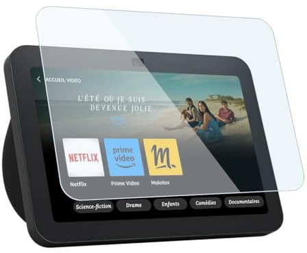 KARYLAX Flexibler Glas-Displayschutz, 9H-Härte, kratzfest, Schutzfolie kompatibel für Echo Show 8–3. Generation 2023 (8 Zoll)
