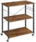 VASAGLE Estantería de Cocina con Ruedas, Carrito de Servicio de 3 Niveles, Estantería para Microondas, Horno, Tostadora, Marco de Metal con 6 Ganchos, Marrón Rústico y Negro KKS067K01