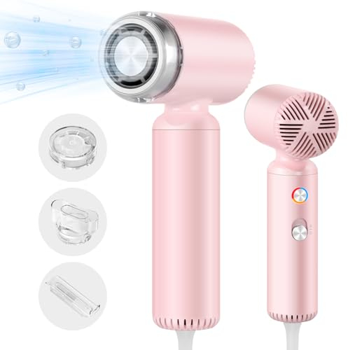Webeauty Asciugacapelli Alta Velocità ad Ionico, [Super Leggero & Piccolo] Phon Capelli, Fono Capelli Pro 110.000 giri/min, Asciugatura Rapida Phon da Viaggio Portatile, per Famiglia e Viaggi, Rosa