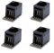 Treedix 4 placas de conexión de cable fijas, RJ11 de 6 pines con conector de montaje PCB, módulo de extensión RJ11 6P6C, color negro