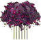 FagusHome Phalaenopsis Lot de 6 fleurs d'orchidée artificielles à tige pour décoration d'intérieur Violet foncé 81,3 cm