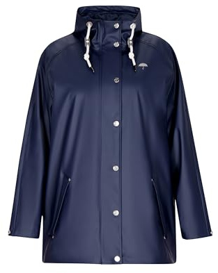 Schmuddelwedda Damen Curvy Regenmantel, Marine, 42/44