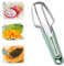 Mauepersu Coupe-pastèque 3 en 1, coupe-pastèque en acier inoxydable, coupe-pastèque, outil de coupe de pastèque, couteau à fruits, fourchette de coupe rapide, fourchette à fruits (Vert)