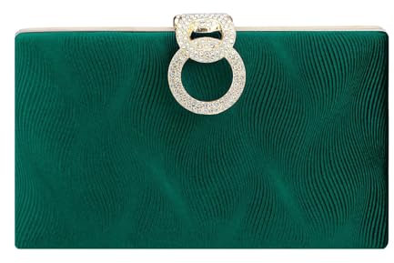 YUEZHAN Abendtasche Damen Clutch Verschluss Clutches Abend Taschen Für Frauen Quadratisch Samt Hochzeit Braut Party Handtaschen Schulter Messenger Taschen Grün
