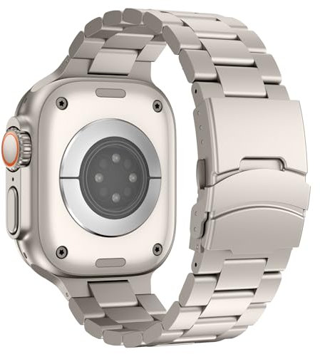 Bracelet en Titane pour Bracelet Apple Watch Ultra 2/Ultra 49mm 46mm 45mm 44mm 42mm Homme, Bracelet de Remplacement en Métal avec Boucle Déployante pour iWatch Series SE 2 SE 10 9 8 7 6 5 4 3 2 1