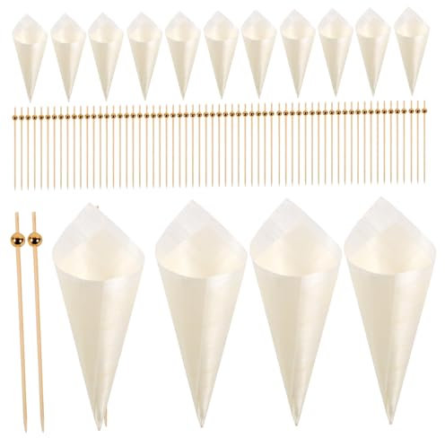 MUSISALY Conos De Helado De Madera Palillos Para Decoraciones Tropicales y Cócteles