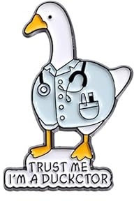 Kreative Enten-Doktor-Brosche, Emaille, Trust Me I'm A Duckctor, lustige niedliche Tier-Anstecknadeln, Cartoon-Gänse-Broschen, Rucksäcke, Jacken, Abzeichen, Kleidungszubehör für Frauen, Mädchen