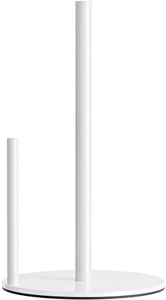 Paper Towel Holder White Kitchen Roll Holder, Premium Stainless Steel Kitchen Paper Holder For Kitchen Roll Organize, One-Handed Operable Countertop Roll Dispenser With Weighted Base