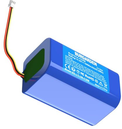 BURGARDEN 14,4V 3000mAh Li-Ion Batería Compatible con Liectroux C30B, C30B 2D, C30B 2D WiFi Aspiradora Robot, BLAUPUNKT BPK-VCBB1XB, para Midea M4, Reemplaza a MD-C30B, BLAUPUNKT D071-INR-CH-4S1P