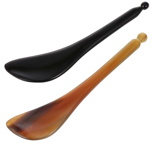 SOESFOUFU 2stücke Gesichtscreme Spatel Natürliche Hornmaterial Massage-sticks Für Augencreme Und Gesichtspflege Für Müde Augen Und Bessere Make-up Vorbereitung