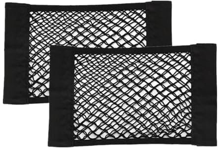 2 Pezzi Rete Portaoggetti per Auto Bagagliaio,Rete Portaoggetti da Bagagliaio,Tasca Organizer Sedile Autorete con Velcro,Borsa Net Elastica Universale,per del Camion,Auto,Camper(40x25cm)