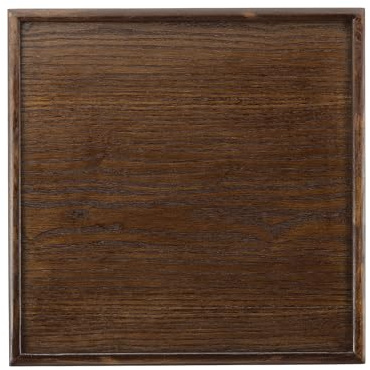 PATIKIL Wooden Serving Tray Square Wood Serving Tray Decorative Platter, 11.8x11.8 Inch Fit for Home Decor Kitchen Coffee Table Candle Holder, (Brown)