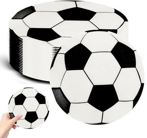 20 Stück Fußball Servietten, Geburtstag Servietten, 33x33 cm | Tischdeko Kindergeburtstag, Fussball Servietten Geburtstag, Party Papierservietten für Junge Mädchen Geburtstag Party Deko