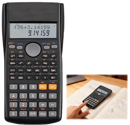 Taschenrechner, Wissenschaftlicher Nicht Programmierbarer für Schule, Büro, Zuhause und Studium stelligem Großem LCD-Display und Großen Tasten für Präzise Berechnungen
