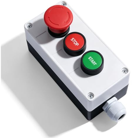 Notausschalter, Taiss/notschalter Momentaner Schalter Start-Stop Schalter, Taster+1NC Roter Pilz Verriegelnder Not-Aus-Druckschalter Stationsbox Kombinierter Drucktastenschalter