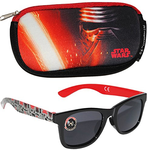 alles-meine.de GmbH 2 TLG. Set Sonnenbrille & Brillenetui - Star War - incl. Name - 4 bis 12 Jahre - 100% UV Schutz - UV 400 (passend für Kinder von 1 bis 8 Jahren - die ..