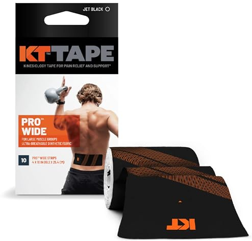 KT Tape, Pro Synthetisches Kinesiologie-Tape, 10 Stück, 25,4 cm, vorgeschnittene breite Streifen