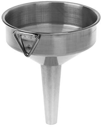KOFUN Imbuto pratico in acciaio inox bocca larga riempimento liquido olio di vino imbuto cucina casa strumenti da appendere 10 cm