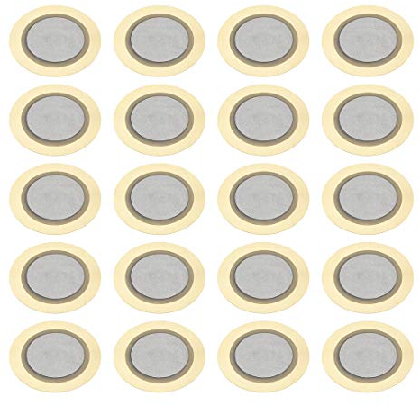 sourcing map 20 Stück Piezo-Scheiben 20 mm akustischer Tonabnehmer Wandler Mikrofon Trigger Summer CBG Gitarre