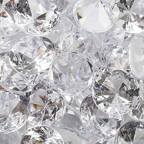 DEKOMARKET Dekosteine klar Diamanten 20mm 50 Stück Acryl Tischdeko Hochzeit (klar)