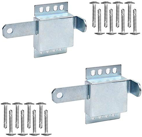 Lot de 2 serrures intérieures robustes – Serrure latérale en acier galvanisé pour la plupart des portes de garage