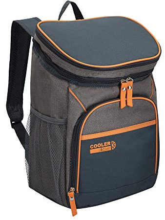 AKTIVE Nevera blanda, Mochila térmica 15L para Playa o Camping, 2 Compartimentos Independientes, Bolsillo Frontal y Laterales de Red, Interior PEVA Aislante, 26x20x35 cm (80790)