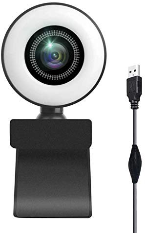 Shunfaji Streaming HD Webcam 1080P con anello regolabile, USB PC autofocus Web Camera con microfono integrato per riduzione del rumore e avanzata, videocamera per Mac Windows Laptop