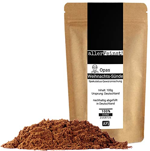 allerFeinst! - Opas Weihnachts-Sünde Spekulatiusgewürz – Spekulatiusgewürzmischung für Spekulatius, Plätzchen, Waffeln, Kekse, Saucen, 1er Pack (1 x 100g)