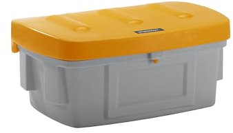 eurokraft | pro | Universal- und Streugutbehälter | ohne Entnahmeöffnung | 100 l | Deckel orange