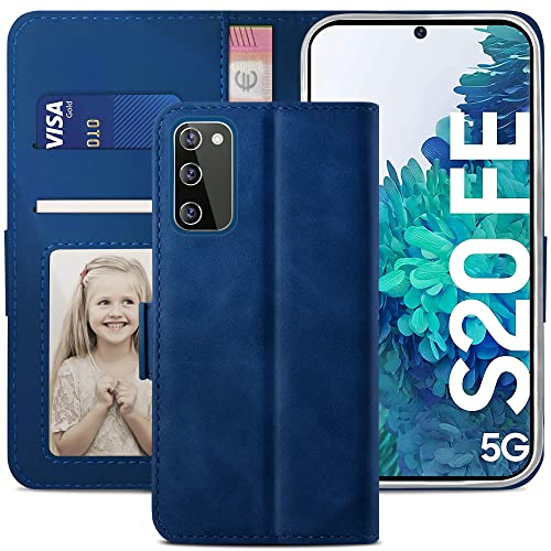 YATWIN Case for Samsung Galaxy S20 FE 5G 2022, Flip Wallet Leather Case with Card Holder Kickstand Phone Cases Cover for Samsung S20 FE 4G/5G - Blue
