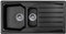 Astracast Astracast Sierra 1.5 Bowl Reversible Composite Black Kitchen Sink with Basket Strainer Waste Kits 1.5