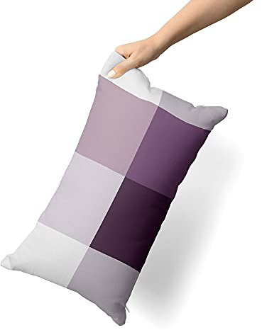 ETÉREA Kissenbezug 70x90cm - 100% Baumwolle - Pflegeleichter Kissenbezug Kariert natürlich weich - Kopfkissenbezug 70x90cm 100% Baumwolle - Kissenbezug mit Reißverschluss - Made in Green - Pflaume