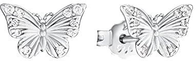Amor Ohrstecker 925 Sterling Silber, 375 Gold Damen Ohrschmuck, Gold, Silber, mit Zirkonia, Kommt in Schmuck Geschenk Box