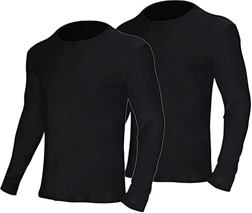 2er Pack Thermounterwäsche Unterhemd Herren Winter Funktionsunterwäsche Rundhalsausschnitt Thermo Shirt Langarm Warm Skiunterwäsche Thermo-Unterwäsche