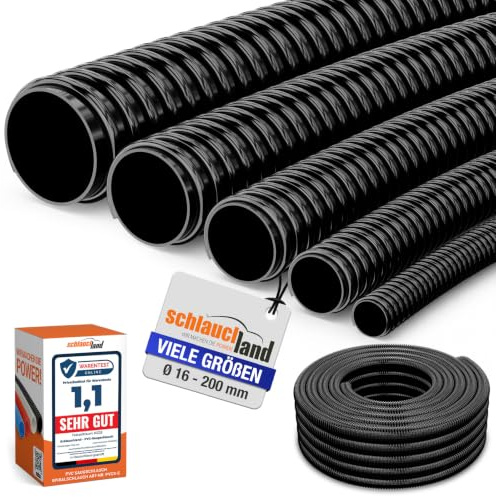 PVC SCHLAUCH Ø76mm Spiralschlauch Teichschlauch Saugschlauch Druckschlauch | METERWARE | Innenseite Glatt - Rippen-Schlauch Pumpe Garten Wasser Luft Abwasser Schmutzwasser | leicht & flexibel UV-stabil
